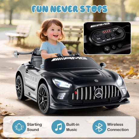 Coche Eléctrico para Niños Mercedes-AMG GT3 con Licencia y Velocidad Ajustable de 12V
