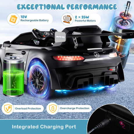 Coche Eléctrico para Niños Mercedes-AMG GT3 con Licencia y Velocidad Ajustable de 12V
