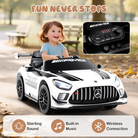 Coche Eléctrico para Niños Mercedes-AMG GT3 con Licencia y Velocidad Ajustable de 12V