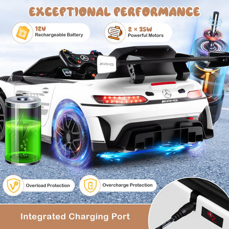 Coche Eléctrico para Niños Mercedes-AMG GT3 con Licencia y Velocidad Ajustable de 12V