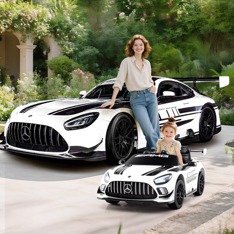 Coche Eléctrico para Niños Mercedes-AMG GT3 con Licencia y Velocidad Ajustable de 12V
