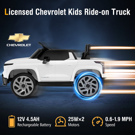 Coche Eléctrico para Niños de 12V con Licencia Chevrolet y Mando a Distancia, Regalo para Mayores de 3 Años