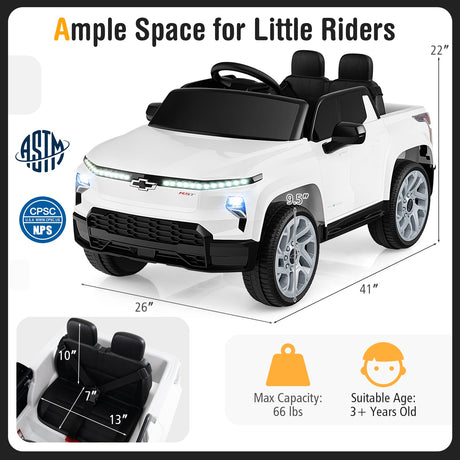 Coche Eléctrico para Niños de 12V con Licencia Chevrolet y Mando a Distancia, Regalo para Mayores de 3 Años