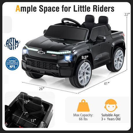 Coche Eléctrico para Niños de 12V con Licencia Chevrolet y Mando a Distancia, Regalo para Mayores de 3 Años
