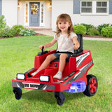 Cortacésped de 12 V para niños con joysticks de doble control y luces LED