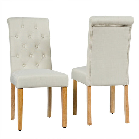 Juego de 2 sillas de comedor tapizadas con almohadillas antideslizantes ajustables