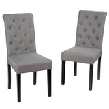 Juego de 2 sillas de comedor tapizadas con almohadillas antideslizantes ajustables