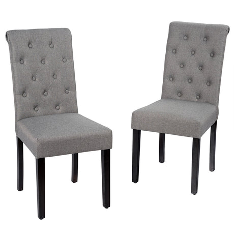 Juego de 2 sillas de comedor tapizadas con almohadillas antideslizantes ajustables