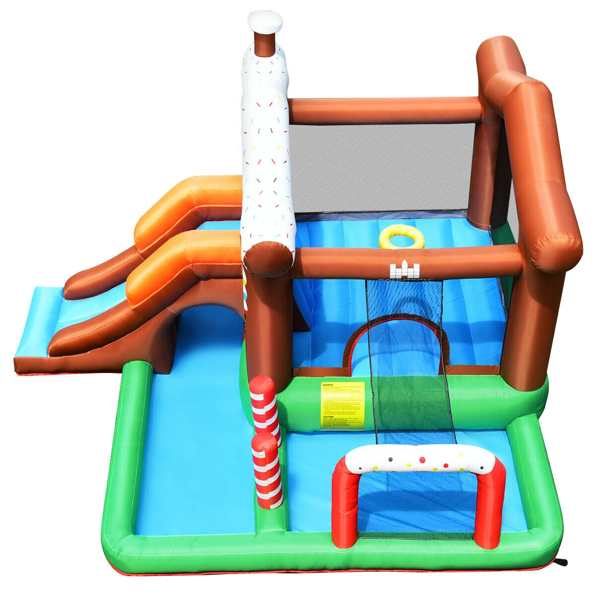 Castillo hinchable inflable con tobogán y escalador para niños sin soplador