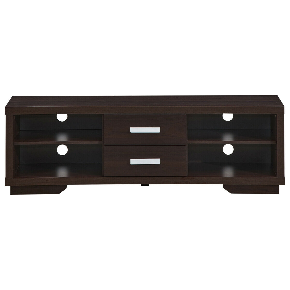 Mueble de TV Moderno Centro de Entretenimiento con 2 Cajones y 4 Estantes Abiertos