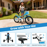 12/14/16 Inch Kids Bike with Training Wheels and Basket Navy Color