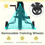 Bicicleta infantil de 12/14/16/18 pulgadas con ruedas de entrenamiento extraíbles y asiento ajustable para niños de 3 a 8 años, color negro