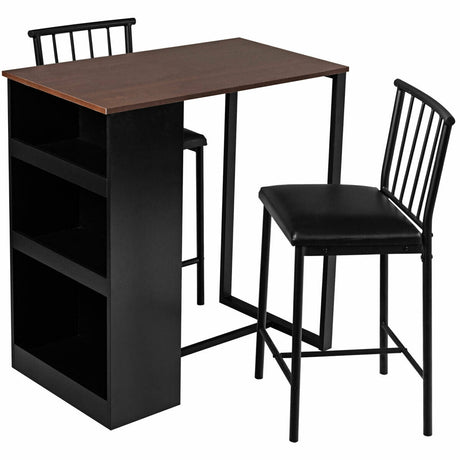 Juego de comedor de bar de altura de mostrador de 3 piezas
