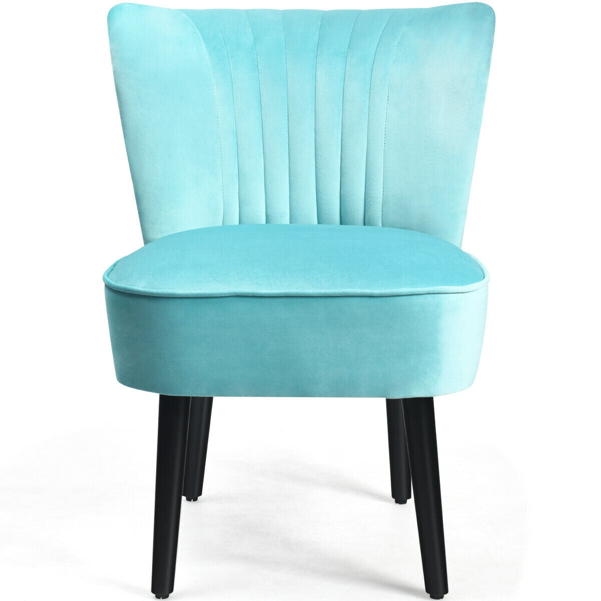 Juego de 2 sillones modernos tapizados con patas de madera maciza