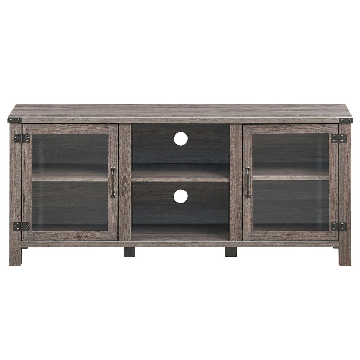Mueble para TV y centro de entretenimiento para televisores de hasta 65 pulgadas con gabinetes de almacenamiento