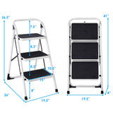 Escalera Plegable de 3 Peldaños con Asa y Plataforma Antideslizante
