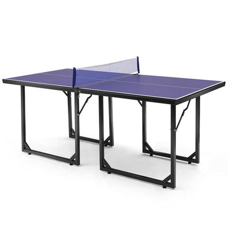 Mesa de ping-pong compacta, plegable, multiusos, de tamaño mediano y extraíble