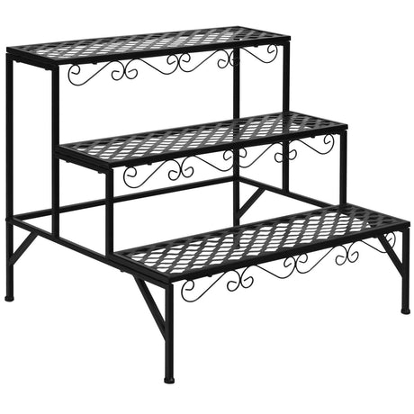 Soporte metálico decorativo de 3 niveles para plantas