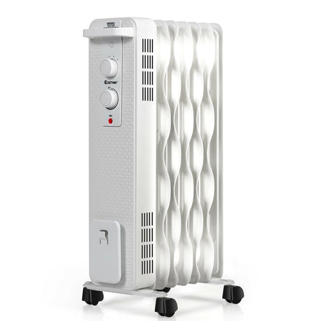 Calefactor de aceite de 1500 W, radiador portátil con termostato ajustable