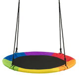 Columpio de árbol platillo volador de 40 pulgadas y 770 libras, regalo para niños, con 2 correas para colgar del árbol - Multicolor