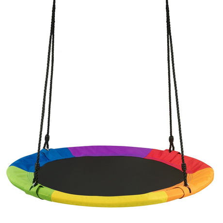Columpio de árbol platillo volador de 40 pulgadas y 770 libras, regalo para niños, con 2 correas para colgar del árbol - Multicolor