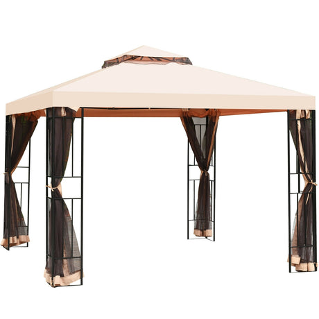 Dosel de metal de 10 x 10 pies y 2 niveles ventilado con mosquitero