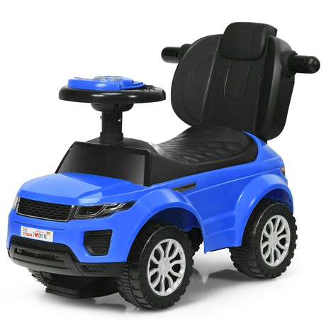 Cochecito correpasillos 3 en 1 para niños pequeños con música - Azul