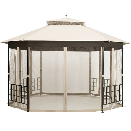Gazebo de patio octogonal de 10x 12 pies