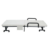 Adjustable Folding Guest Bed Frame with Mattress and Wheels