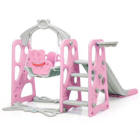 Juego de tobogán 3 en 1 para niños pequeños con trepador y columpio