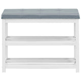 2-Tier Wooden Shoe Rack Bench with Padded Seat