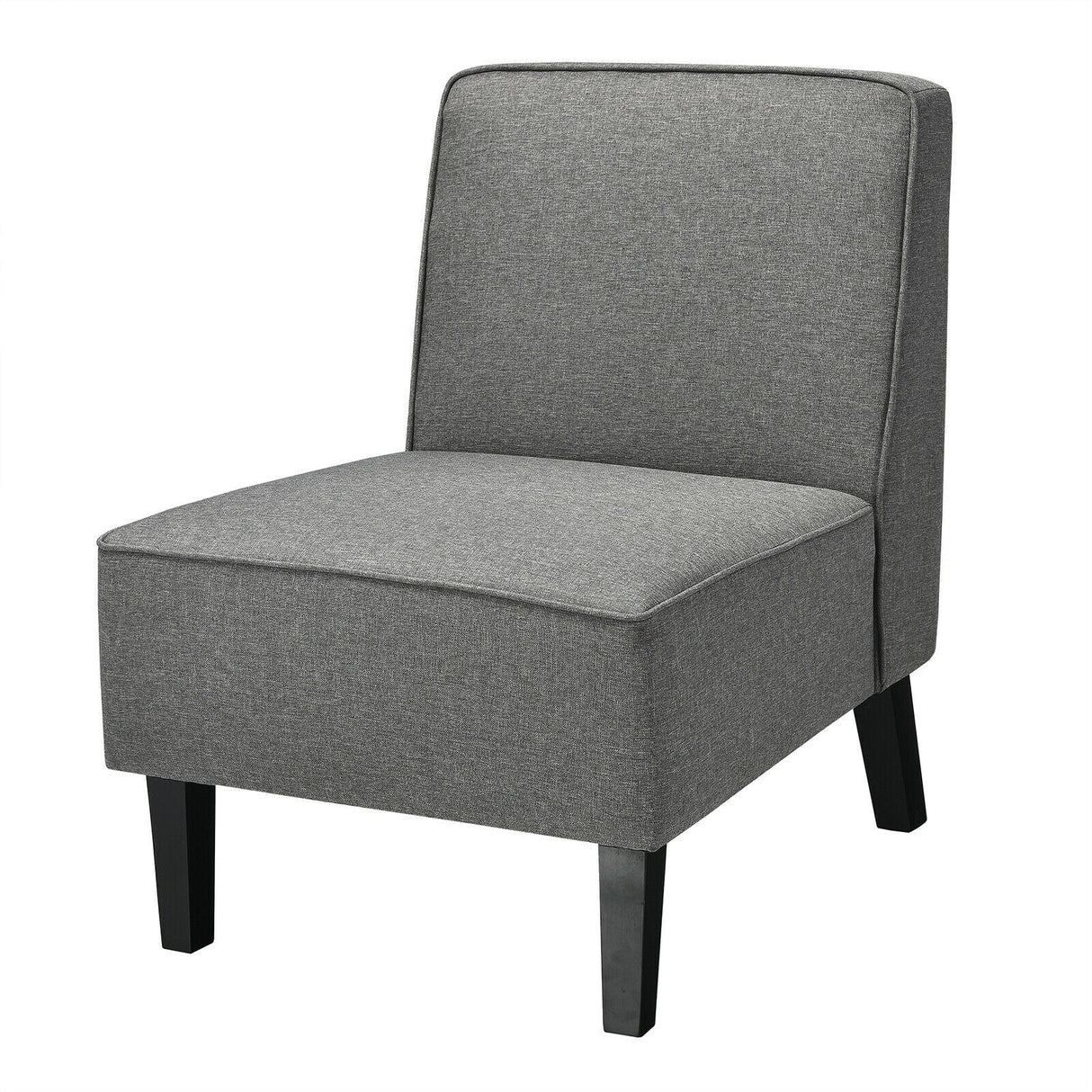 Sillón decorativo moderno sin brazos con patas de madera de caucho