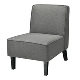 Sillón decorativo moderno sin brazos con patas de madera de caucho