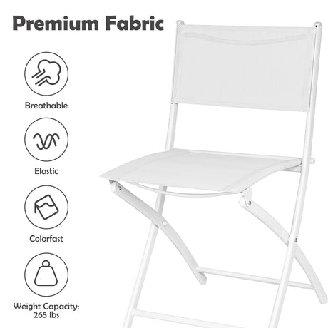 Juego de bistró plegable para patio de 3 piezas para balcón o espacio exterior
