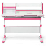Adjustable Height Study Desk with Drawer and Tilted Desktop for School and Home