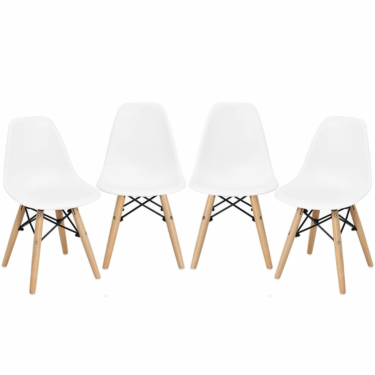4 PCS Children Chair Set Medieval Style Dining Chairs with Wood Legs