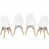 4 PCS Children Chair Set Medieval Style Dining Chairs with Wood Legs