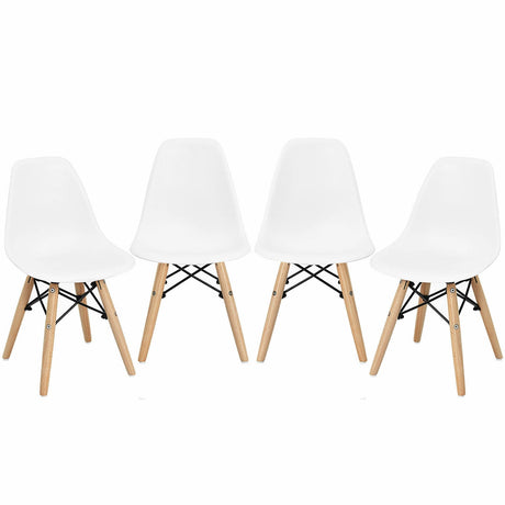 4 PCS Children Chair Set Medieval Style Dining Chairs with Wood Legs