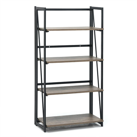 Estantería Plegable de 4 Niveles, Estantería Industrial sin Ensamblaje, Estantes de Exhibición
