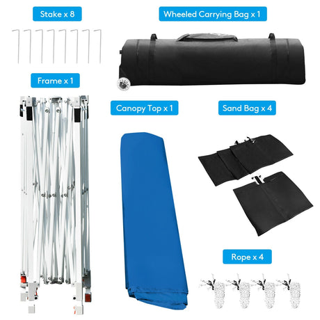 Carpa plegable de 17 x 10 pies con toldo instantáneo ajustable