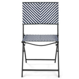 Set of 4 Patio Folding Rattan Dining Chairs for Camping and Garden