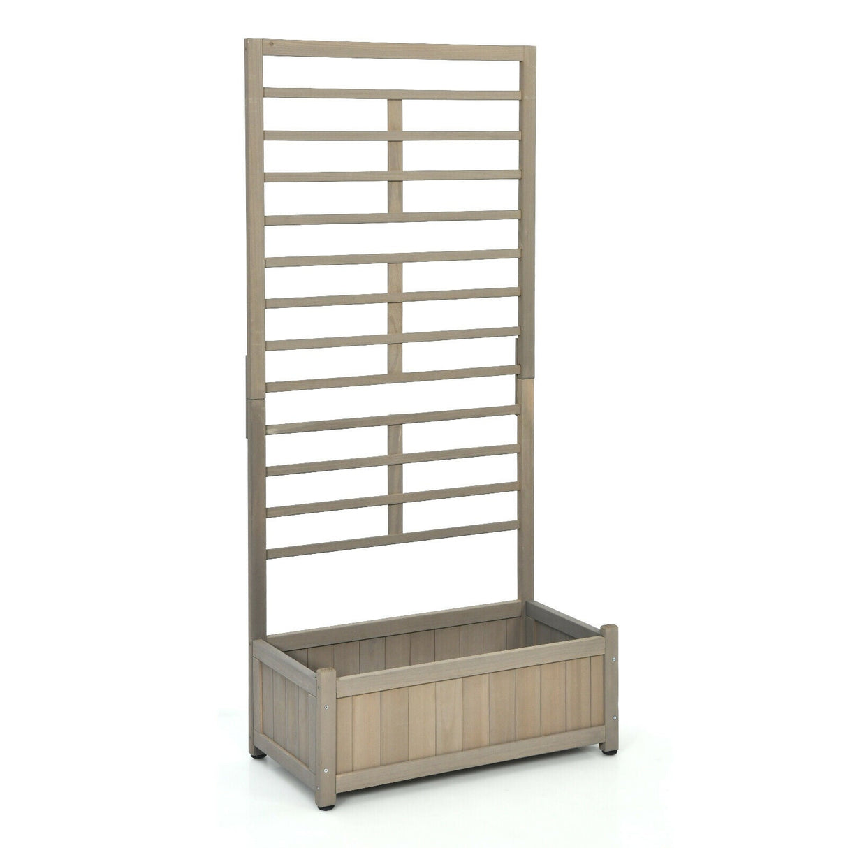 Maceta elevada con celosía para plantas trepadoras