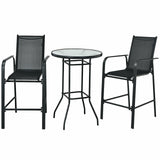 Juego de 3 taburetes de mesa de bar para patio exterior