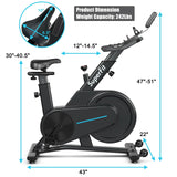 Bicicleta estática magnética con asiento y manillar ajustables