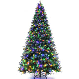 Pre-Lit Snowy Christmas Hinged Tree with Multi-Color Lights
