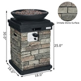 40000 BTU Columna Fogata de Propano para Exterior, Aspecto Realista, Calentador