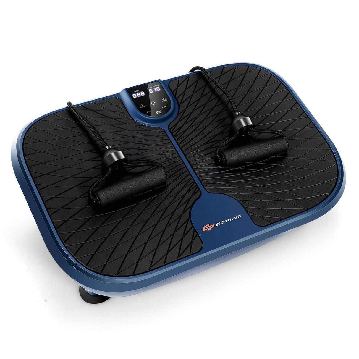 Máquina Mini Plataforma Vibratoria de Fitness con Control Remoto y Bandas de Resistencia - Azul