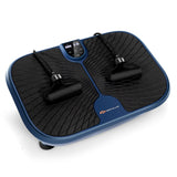 Máquina Mini Plataforma Vibratoria de Fitness con Control Remoto y Bandas de Resistencia - Azul