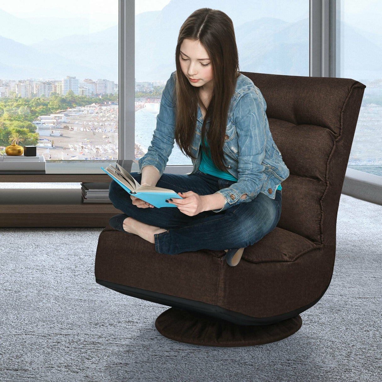 Silla de juego plegable de suelo de 5 posiciones
