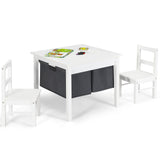 Juego de mesa de actividades 2 en 1 para niños y 2 sillas con mesa de bloques de construcción con almacenamiento